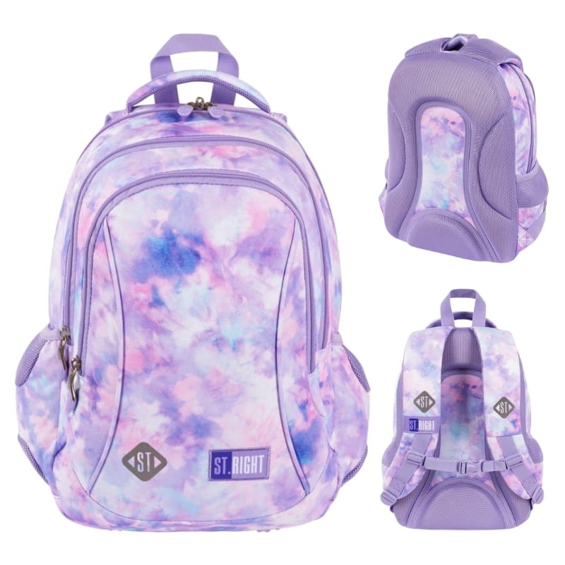 St. Right Plecak Szkolny Młodzieżowy Duży Trzykomorowy Pastel Dream