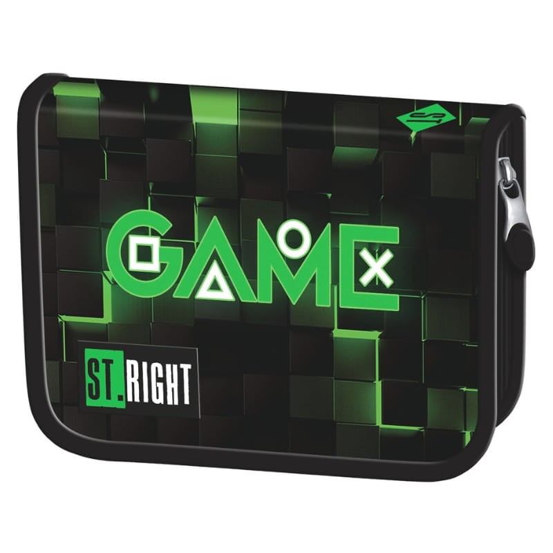 St. Right Piórnik Szkolny Dwuklapkowy Etui Na Przybory Szkolne Green Game