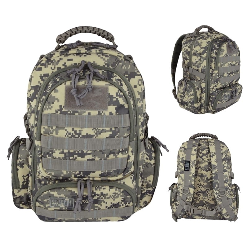 St. Right Plecak Szkolny Młozieżowy Duży Czterokomorowy Military Digital Camo