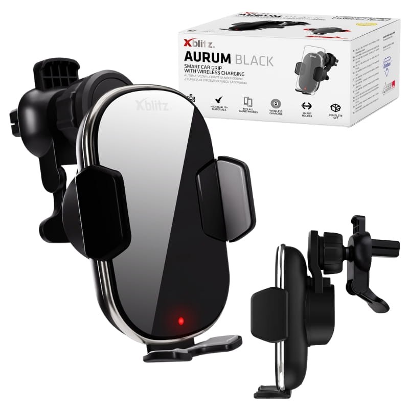 Xblitz Automatyczny Uchwyt Samochodowy Z Funkcją Bezprzewodowego Ładowania Aurum Black