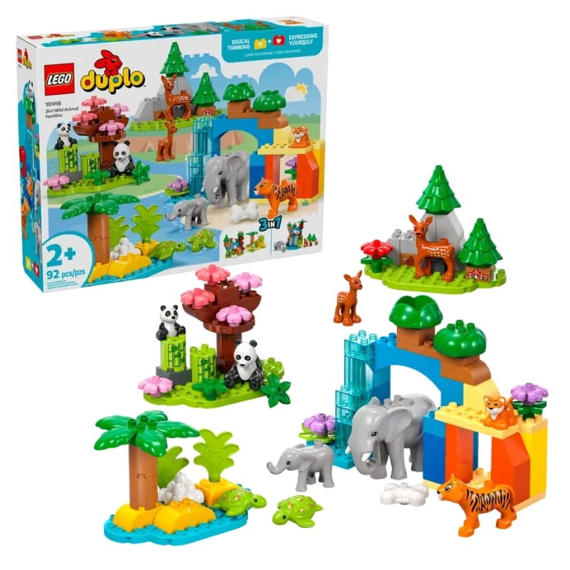 Lego Duplo Klocki Rodziny Dzikich Zwierząt 3w1 92 El. 2+