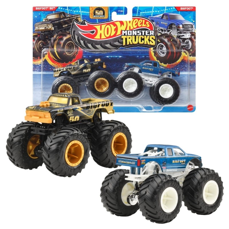 Hot Wheels Monster Trucks Dwupak Ciężarówek 2-Pak Autek Samochodzików Bigfoot 50'th & Bigfoot
