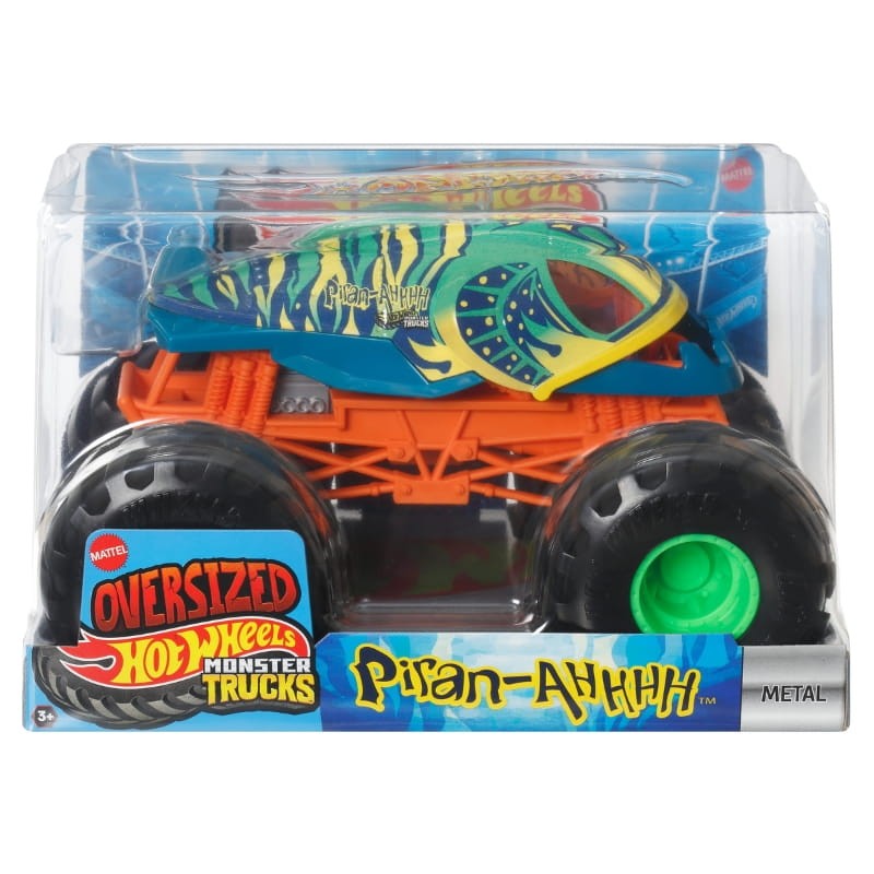 Hot Wheels Monster Trucks Oversized Duży Pojazd Samochodzik 1:24 Piran-Ahhhh 3+