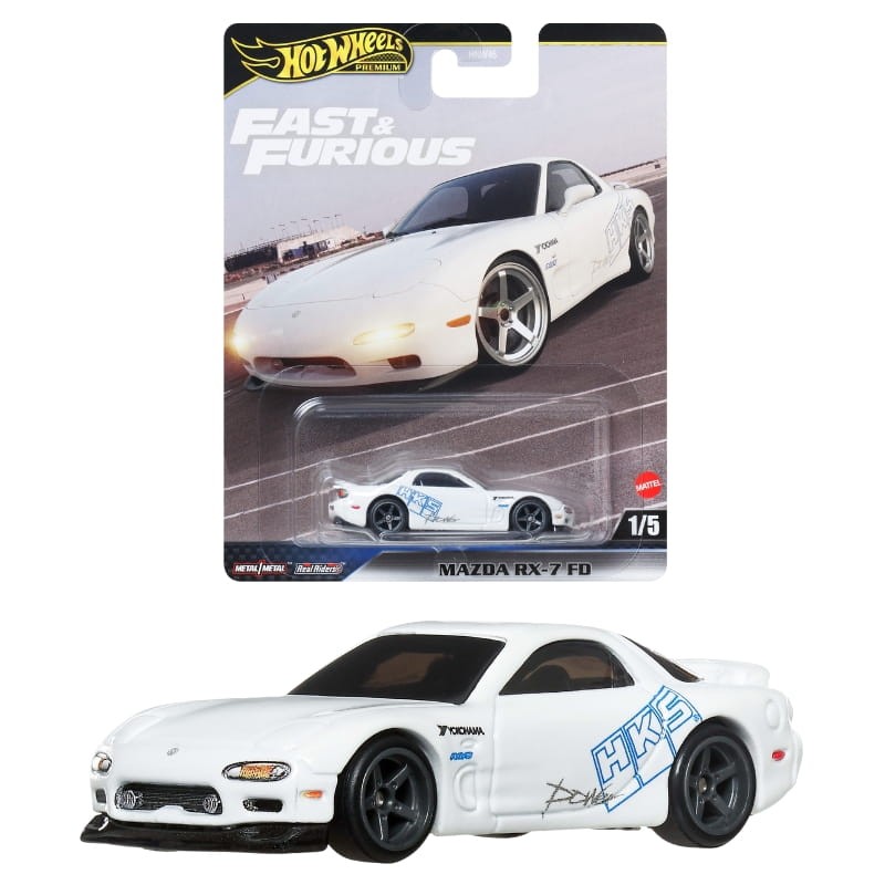 Hot Wheels Premium Szybcy I Wściekli Fast & Furious Autko Samochodzik Resorak Mazda RX-7 FD 1/5