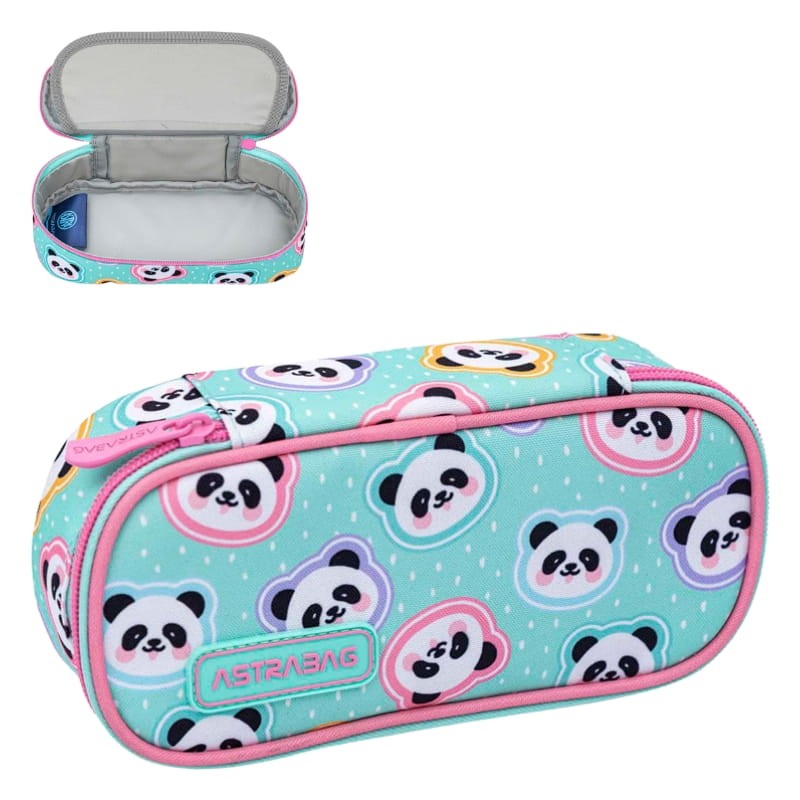 Astra Piórnik Szkolny Saszetka Z Wewnętrzną Klapką Etui Na Przybory Szkolne Minty Pandas