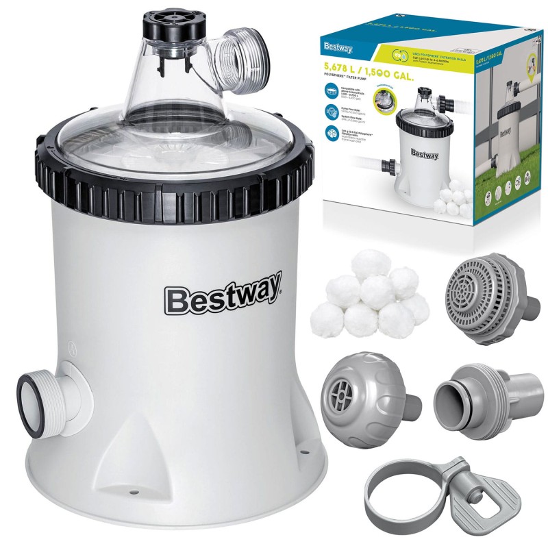BESTWAY Pompa filtrująca do basenu 5678 l/h + kulki filtrujące 58870
