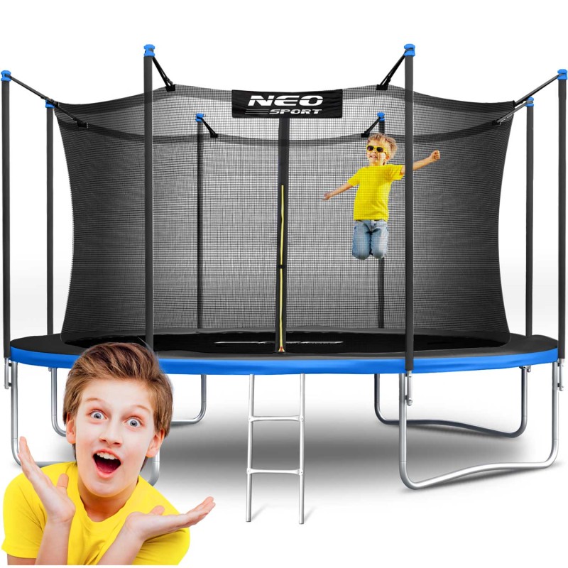 Neo-Sport Trampolina ogrodowa 12ft/374cm z siatką wewnętrzną i drabinką