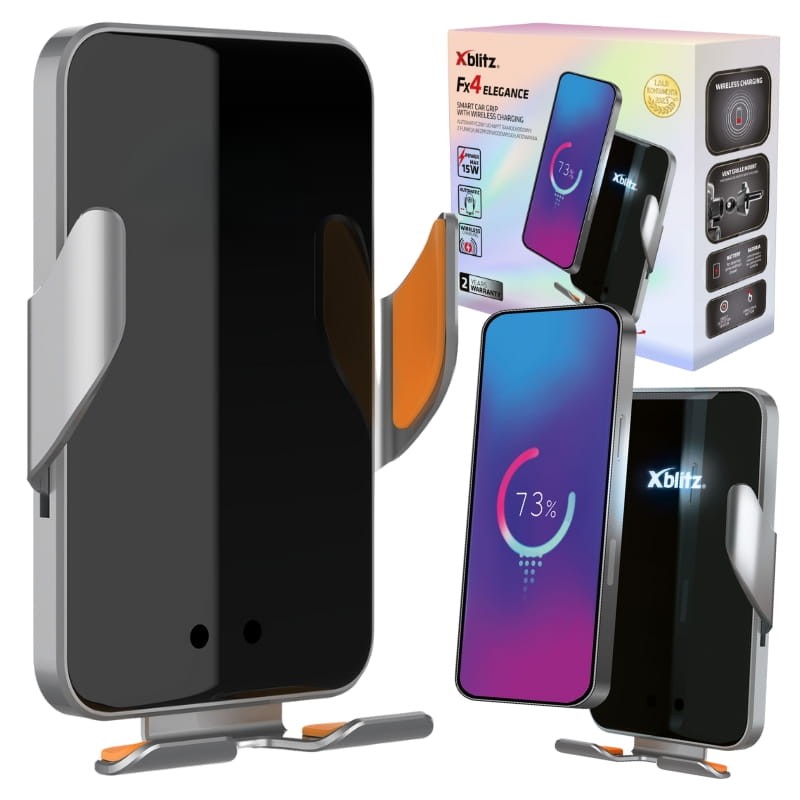 Xblitz Automatyczny Uchwyt Samochodowy Z Funkcją Bezprzewodowego Ładowania FX4 Elegance