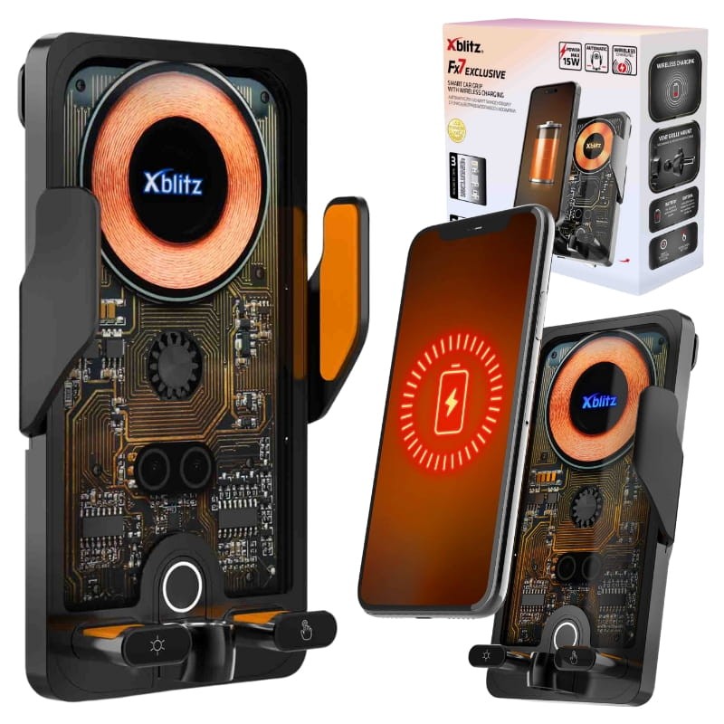 Xblitz Automatyczny Uchwyt Samochodowy Z Funkcją Bezprzewodowego Ładowania FX7 Exclusive