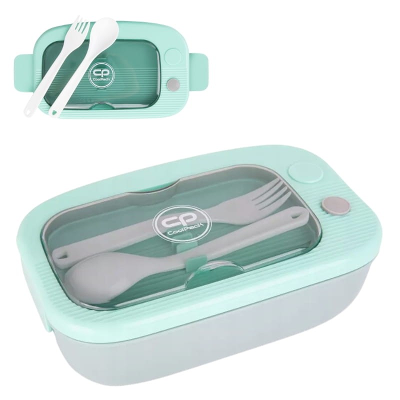 Coolpack Mil Śniadaniówka Lunchbox Z Przegródką + Sztućce Miętowo-Szary