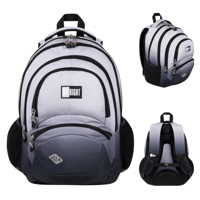 St. Right Plecak Szkolny Czterokomorowy Grey Ombre 26l