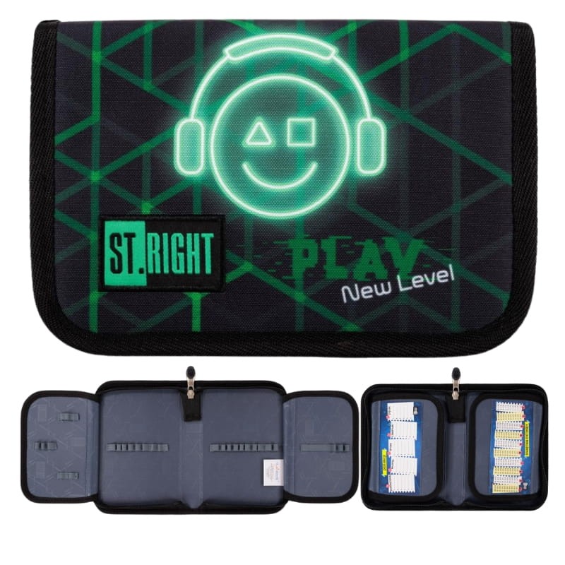 St. Right Piórnik Szkolny Dwuklapkowy Etui Na Przybory Szkolne Play New Level
