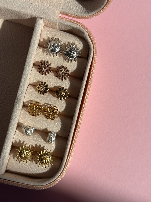 Kolczyki sztyfty słoneczka srebrne