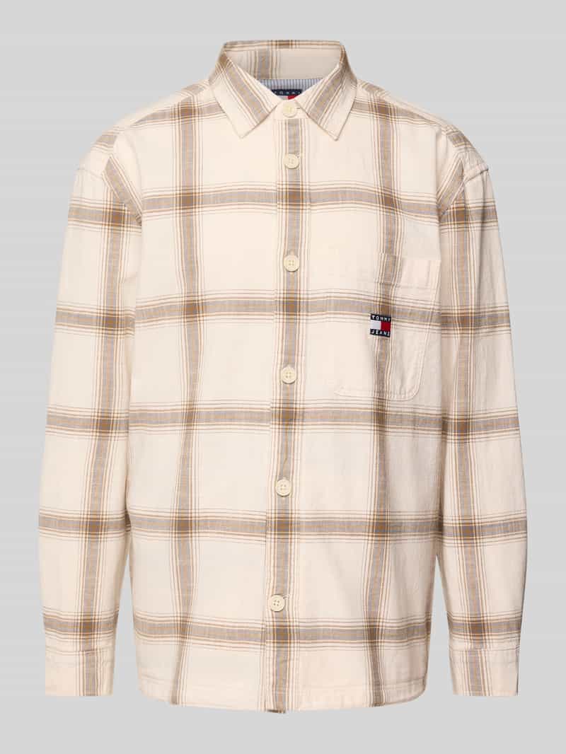 Koszula casualowa o pudełkowym kroju ze wzorem w kratę