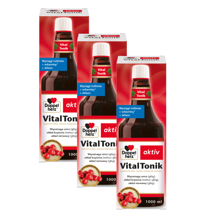 3x Doppelherz® aktiv Vital Tonik, Płyn 3x1000ml ZESTAW