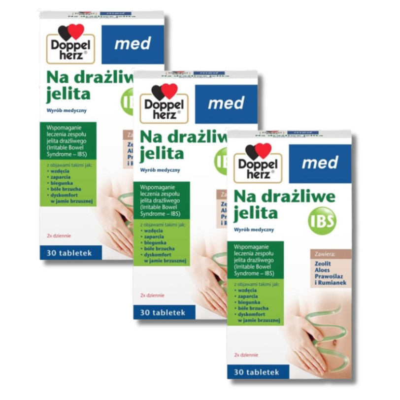 3x Doppelherz® med Na drażliwe jelita, 3x30 tabletek ZESTAW