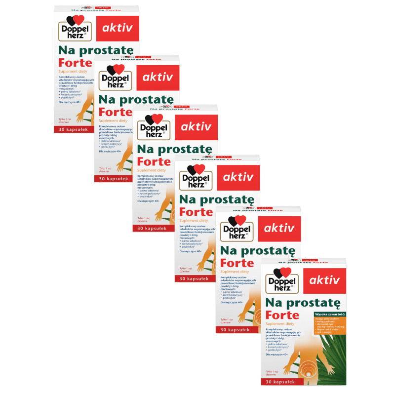 6x Doppelherz® aktiv Na prostatę FORTE, 6x30 kapsułek ZESTAW