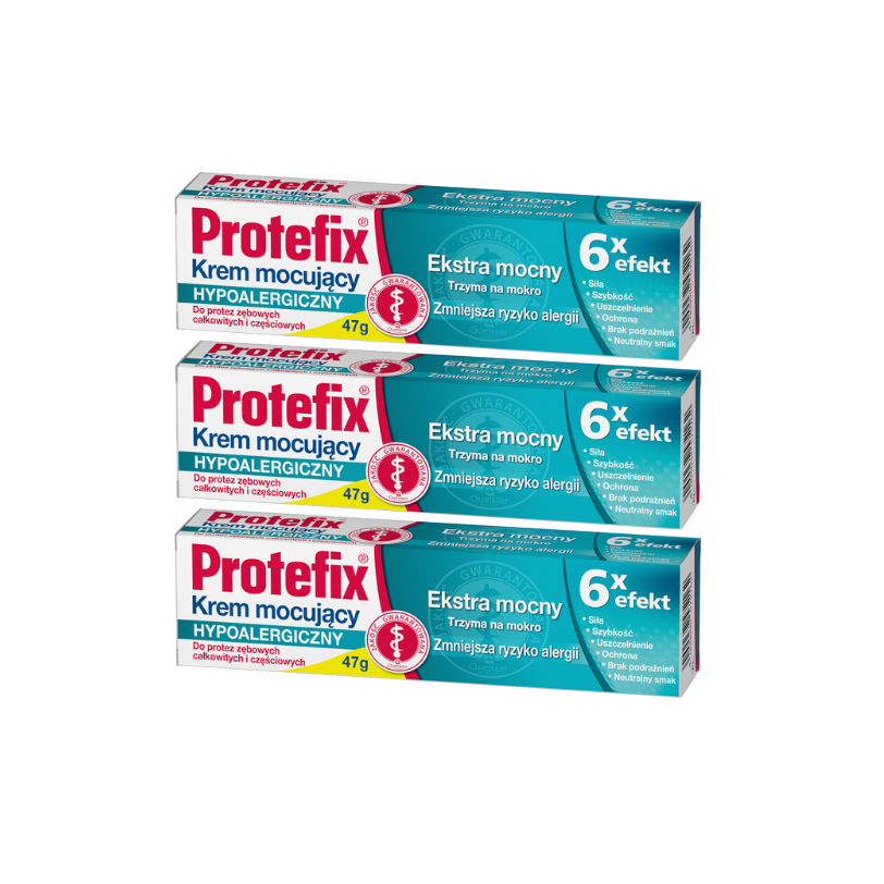 3x Protefix® Krem mocujący HYPOALERGICZNY, 3x47 g ZESTAW