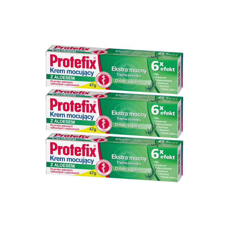 3x Protefix® Krem mocujący z ALOESEM, 3x47 g ZESTAW