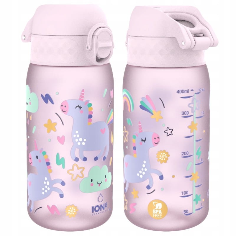 Ion8 Butelka Na Wodę Bidon Recyclon 350ml Różowy Jednorożec