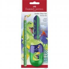 Faber-Castell Zestaw Dinozaur ołówek Jumbo+temperówka+gumka