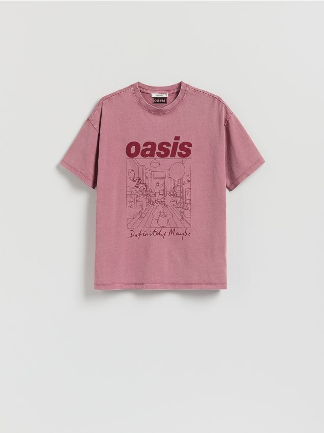 Reserved - T-shirt Oasis - brudny róż