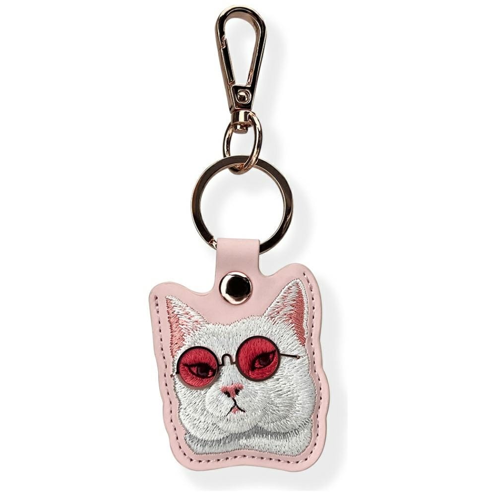 Etui na lokalizator / brelok Nimmy Glasses Cool Cat różowy