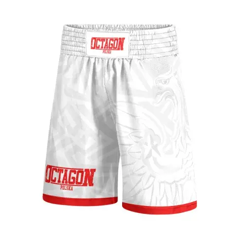 Octagon Spodenki Bokserskie Polska Biało Czerwony White