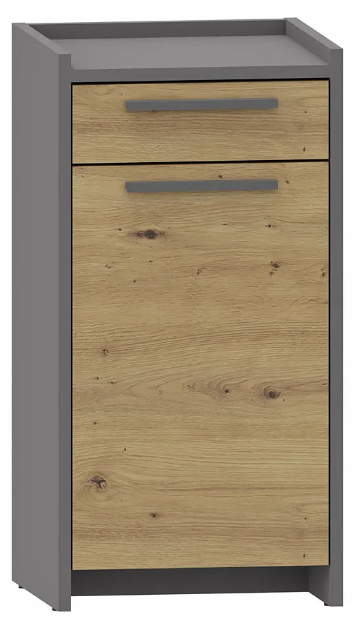 Nowoczesna komoda z szufladą oraz półką dąb artisan + antracyt W3-B67