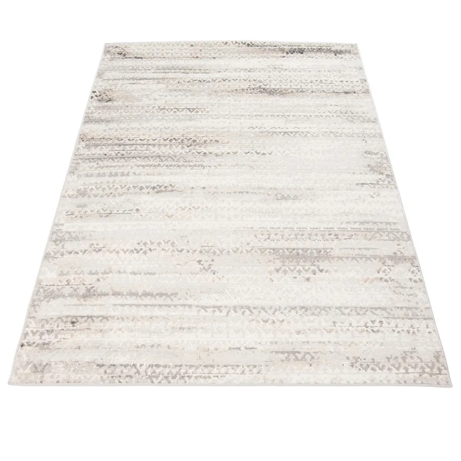 Przecierany dywan w pasy z ornamentem L2-H73