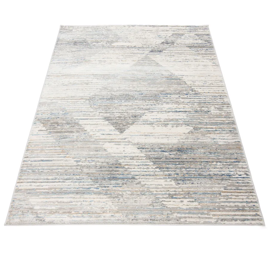 Szaro-niebieski dywan z przetarciami M2-R99