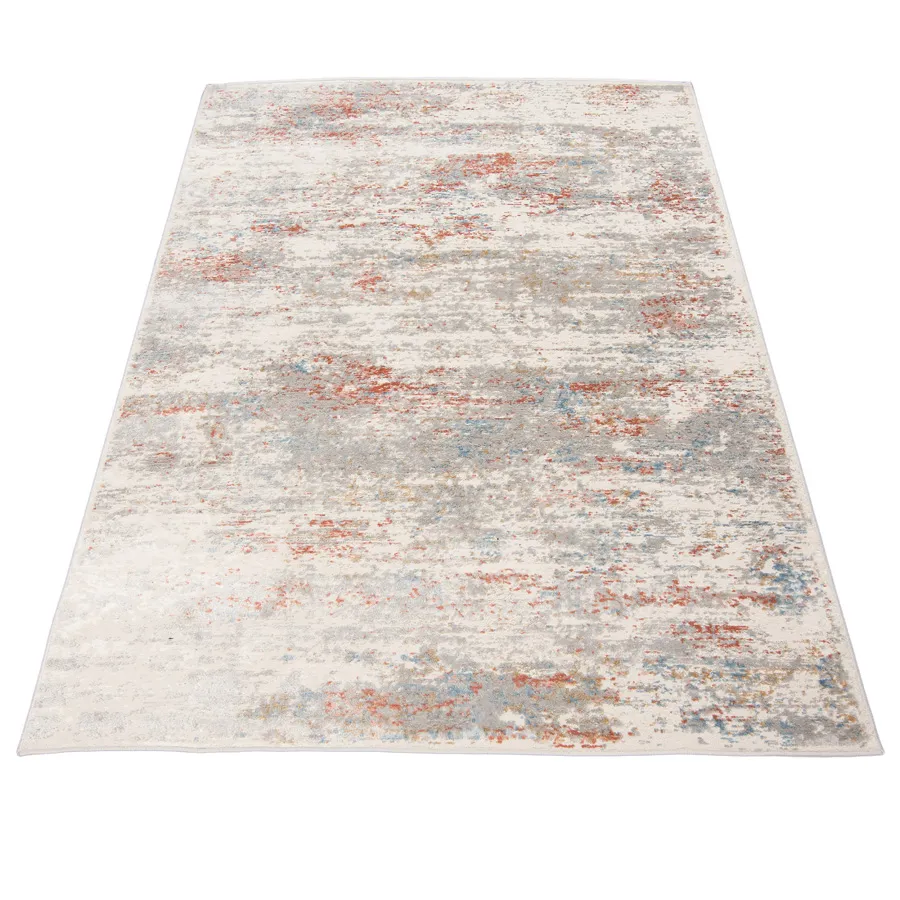 Szaro-czerwony dywan przecierany P1-N15