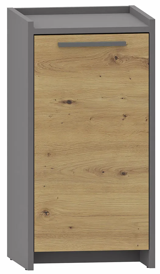 Wąska komoda nowoczesna dąb artisan + antracyt T0-S57
