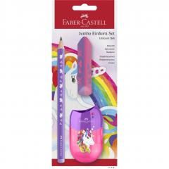 Faber-Castell Zestaw Jednorożec ołówek Jumbo+temperówka+gumka