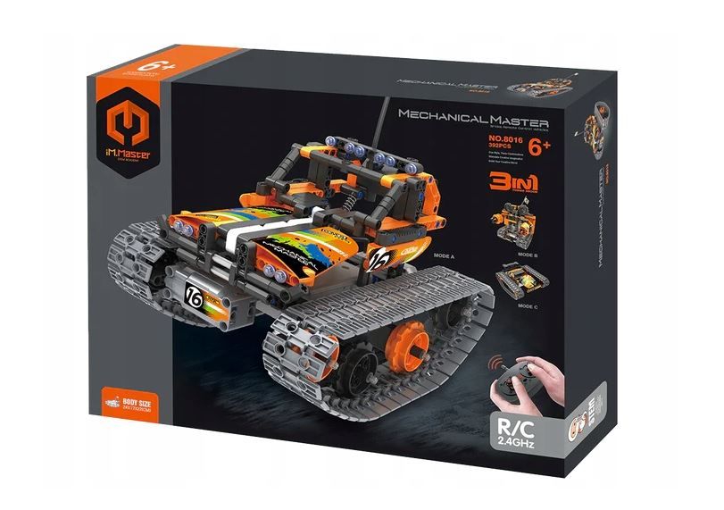 Klocki 392 elementów pojazd Rc na gąsienicach 3w1 - klocki
