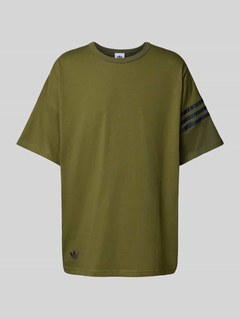 T-shirt z okrągłym dekoltem i wyhaftowanym logo