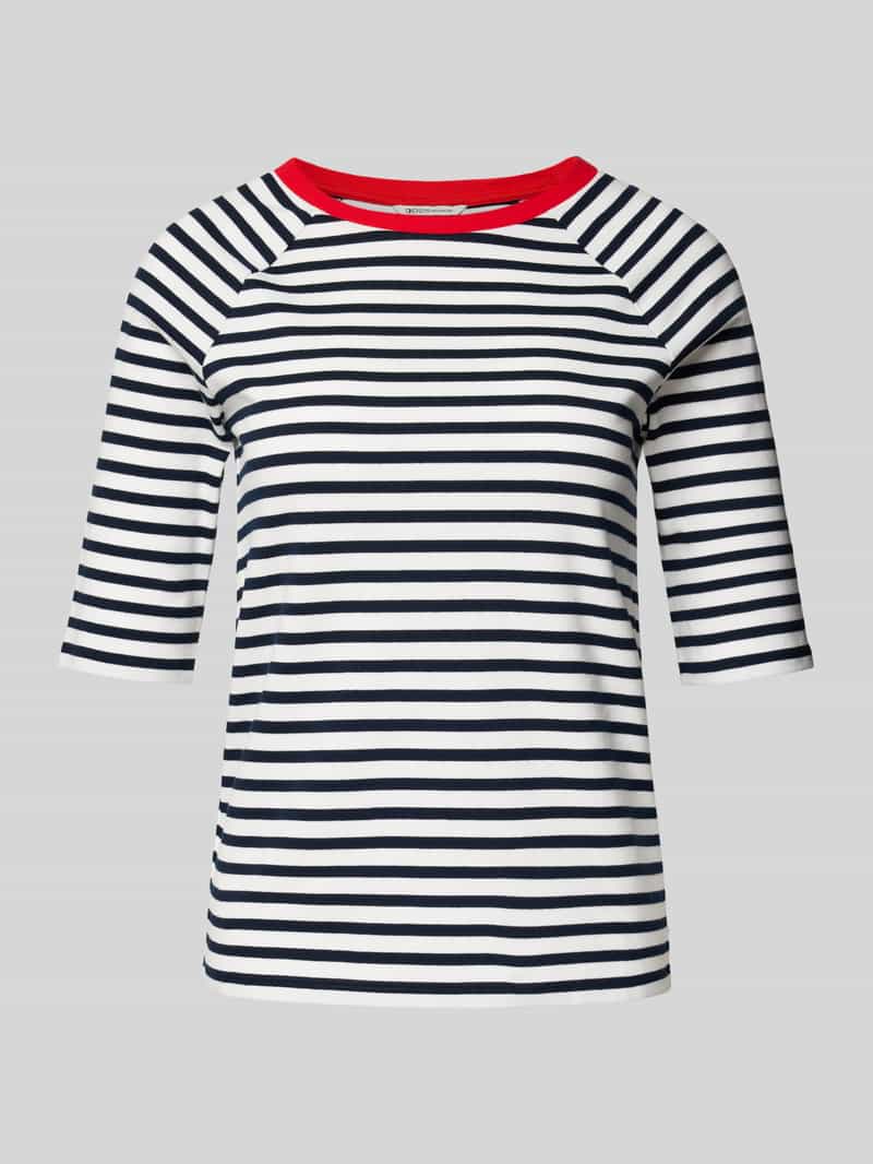 T-shirt o kroju regular fit z czystej bawełny ze wzorem w paski