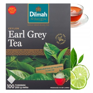 Dilmah Earl Grey herbata czarna z Bergamotką 100 torebek bez zawieszki