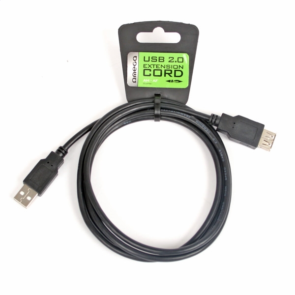 Kabel USB Omega USB-A - USB-A 1.5 m Czarny (56628)