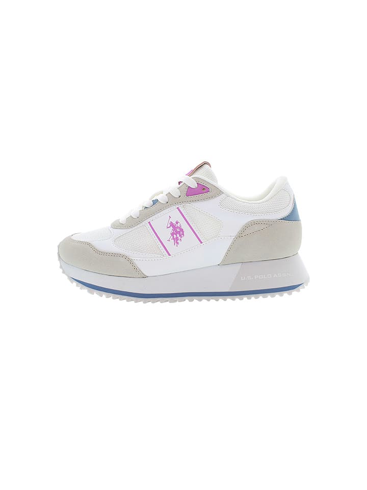 U.S. Polo Assn. Sneakersy w kolorze biało-beżowo-różowym