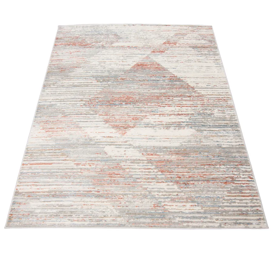 Szaro-czerwony dywan przecierany G3-H35