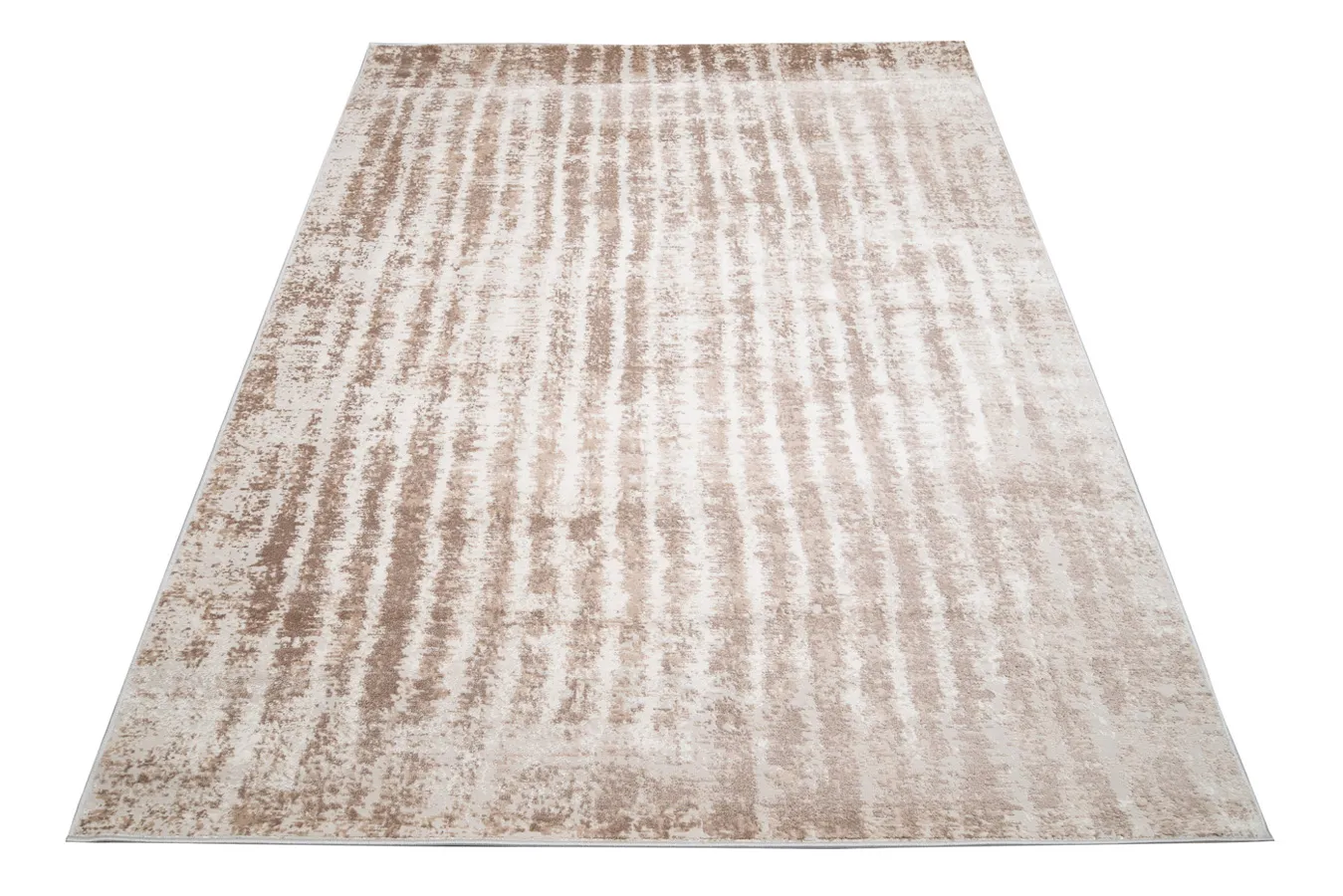 Nowoczesny dywan w pasy biało-beżowy F4-E30