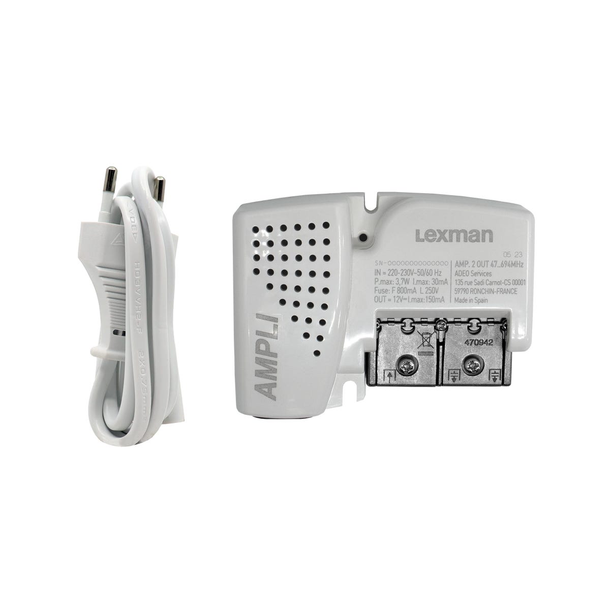 LEXMAN Wzmacniacz sygnału TV 2 wyjścia 25 dB