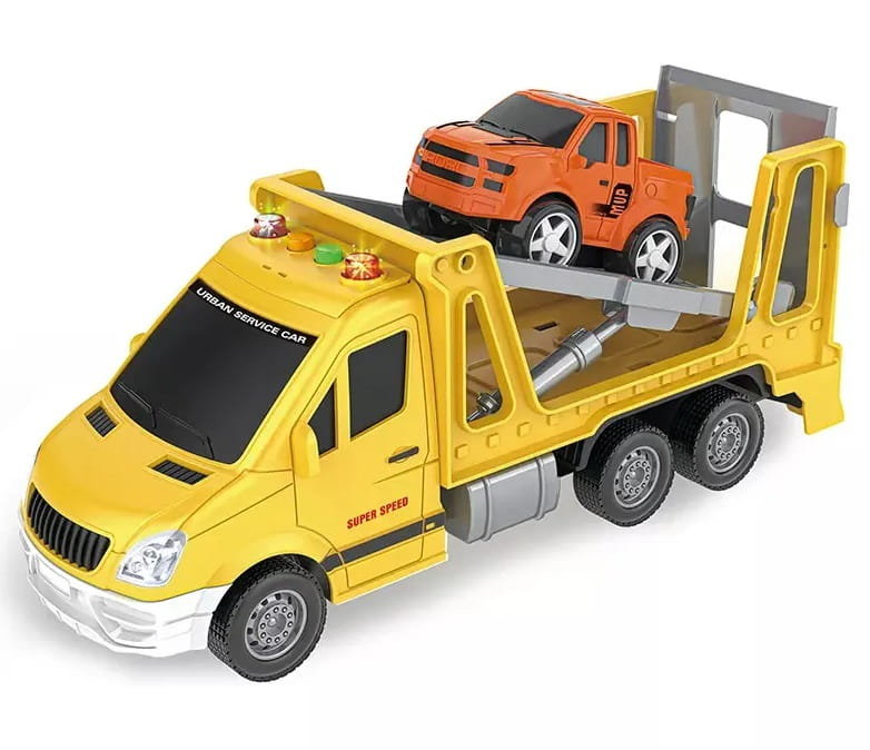 Laweta + Auto Światło i Dźwięk – Zestaw Samochodów dla Dzieci