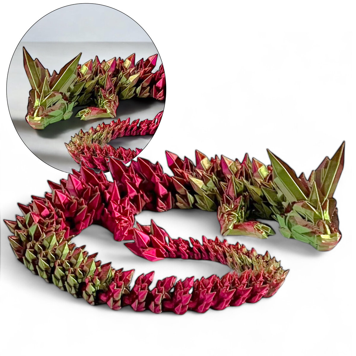 Smok 3D Dragon 35cm Figurka smoka Kryształowy smok Dzień dziecka prezent