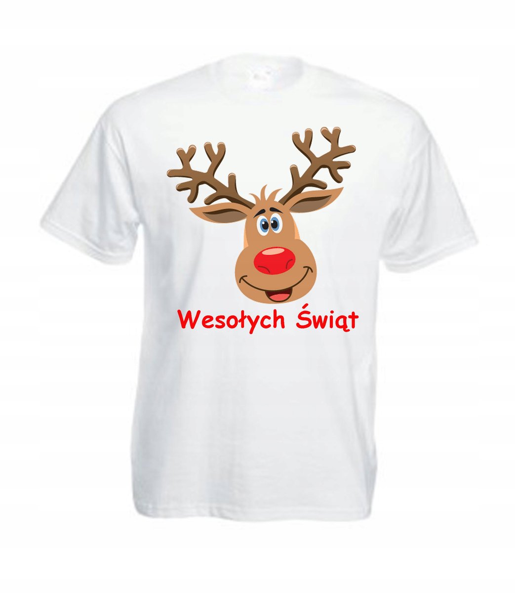 KOSZULKA T-SHIRT ŚWIĄTECZNA MIKOŁAJA RENIFER L