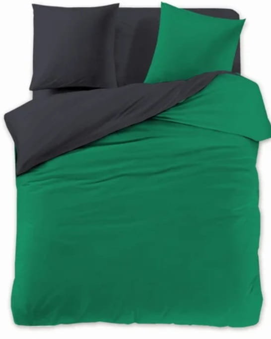 Pościel klasyczna- 140x200 - Dwustronna- zieleń/czarna