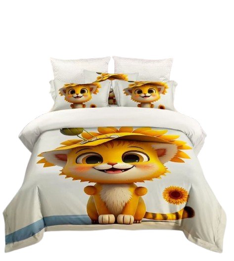 Pościel - Rudy kotek w kapeluszu- 160X200 - 3 cz.
