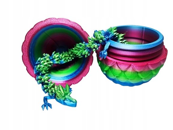 Jajo smoka + Kryształowy ruchomy smok Dragon 30 cm - różne kolory druk 3D