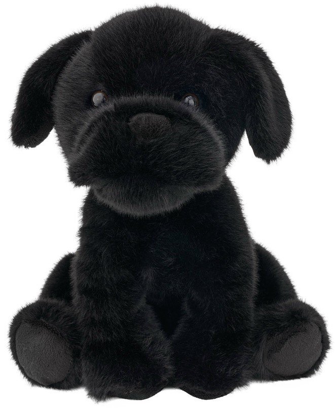 Maskotka Piesek Buldog Czarny Bulldog Siedzący Realistyczny - 25Cm